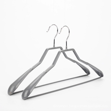 Manufactory hot sale pvc coated metal clothes hanger with wide shoulder